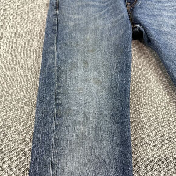 Levis 527 Jeans Mens 34x32 Straight Blue Denim Whiskering Distressed Stretch - Picture 14 of 14